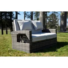 Courtyard Casual Miranda Outdoor Loveseat to Daybed Combo with Cushions