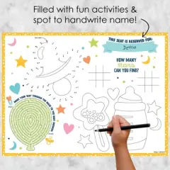 Big Dot of Happiness Colorful Baby Shower - Paper Gender Neutral Party Coloring Sheets - Activity Placemats - Set of 16