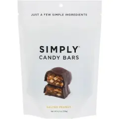 SimplyGum Chocolate Date Bar Salted peanut - 4.5 oz - Case of 6