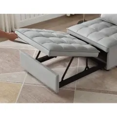 CAVINAS Armless Convertible Sleeping Single Sofa Bed Velvet Upholstered Couch with Removable Back for Apartment