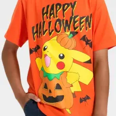 Pok&eacute;mon Boys' Pikachu Halloween Short Sleeve Graphic T-Shirt - Orange