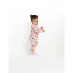 Sleep On It Infant/Toddler Girls Animal Zoo Snug Fit 2-Piece Pajama Sleep Set With Matching Socks