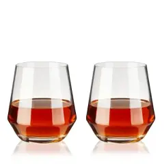 True Whiskey Glass & Ice Sphere Set, 2 Whiskey Tumblers, 1 Ice Sphere Mold, Bourbon Glass Set, Multicolor Finish