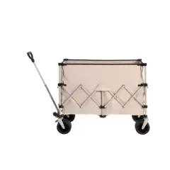 SKRAN 220lbs Load-Bearing,Collapsible Foldable Beach Wagon Carts, Heavy Duty 300L with Big All-Terrain Beach Wheels & Drink Holders