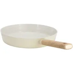 Gibson Home Marbleton Ceramic Nonstick Alumium 11 Inch Frying Pan in Cream