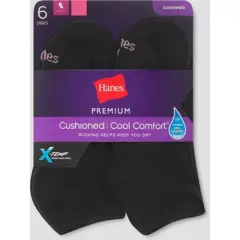 Hanes Premium Women's 6pk Cushioned Low Cut Socks