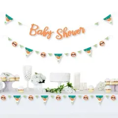 Big Dot of Happiness Let's Hang - Sloth - Baby Shower Letter Banner Decoration - 36 Banner Cutouts and Baby Shower Banner Letters