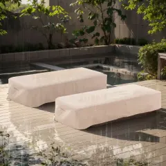 GDFStudio Sylvia Outdoor Waterproof Fabric Chaise Lounge Covers
