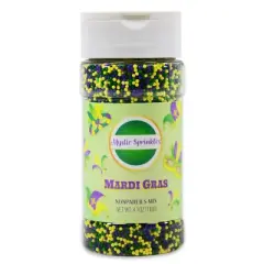 Mystic Sprinkles Mardi Gras Nonpareil Mix 4.1oz Bottle