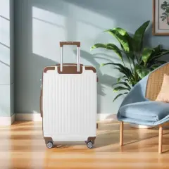 NAYSAYE Luggage ABS Hardshell 3 Piece Spinner Set with TSA Lock and Multi Position Handle for Travel, Brown, 20.87"*11.81"*30.31"