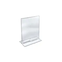 Azar Displays Stand Up Acrylic Sign Holder with Business Card Holder 10/Pack 252040