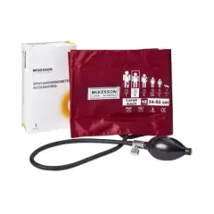 McKesson LUMEON Large Adult Cuff Arm Reusable Blood Pressure Cuff and Bulb 01-865-12XBDGM Red 1 per Box