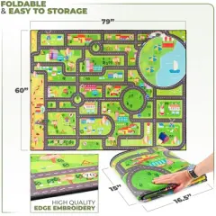 Sorbus 60"x79" City Roads Themed Washable Rug for Kids - For playrooms, classrooms, and bedrooms