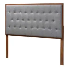 Baxton Studio Baxton Studio King Harumi Fabric and Wood Headboard Gray/Walnut Brown