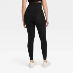 Women's High Waisted Seamless Faux Fur Lined Leggings - A New Day&trade; Black