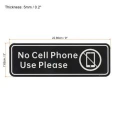 Unique Bargains Acrylic Self-Adhesive Decor Business No Cell Phone Use Please Sign