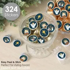 Big Dot of Happiness Holy Nativity - Manger Scene Religious Christmas Small Round Candy Stickers - Party Favor Labels - 324 Count