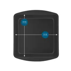 (4 pack) Nonstick 7.6" x 7.6" x 1.8" Square Cake Pan, Brownie Pan, Dark Gray