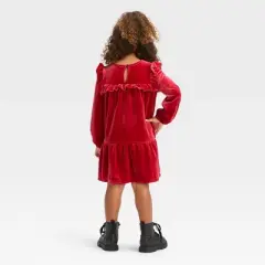 Toddler Girls' A-Line Long Sleeve Dress - Cat & Jack&trade; Red