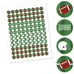 Big Dot of Happiness End Zone - Football - Baby Shower or Birthday Party Round Candy Sticker Favors - Labels Fits Chocolate Candy (1 sheet of 108)