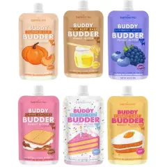 6 pack Mixed Flavor Squeeze Pack Buddy Budder (4oz)