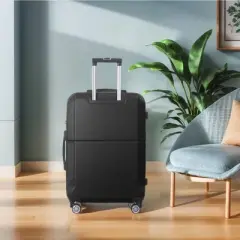 NAYSAYE Luggage ABS Hardshell 3 Piece Spinner Set with TSA Lock and Multi Position Handle for Travel, Black, 21.06"*11.81"*30.31"