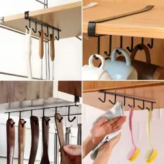 Kitcheniva Under-Shelf Mug Holder Rack 2 Pack