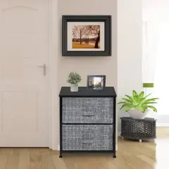 Sorbus Nightstand with Drawers for Home Bedroom and More Gray/Black