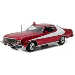 1976 Ford Gran Torino "Starsky and Hutch" Red Chrome Edition (TV Series 1975-79) 1/18 Diecast Model Car by Greenlight