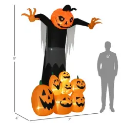 LOVSON Halloween Inflatable Outdoor Decorations: Pumpkin Ghosts and Pumpkin Patch Giant Inflatable Yard Decorations Ideal for Lawns, Parties