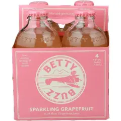 Betty Buzz Sparkling Grapefruit - Case of 6 - 4 bottles/9 fl oz.