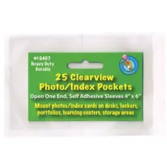 Ashley Productions - Clear View Self-Adhesive Photo/Index Card Pocket - 4" - Pack of 25