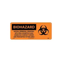 National Marker Biohazard; Eating Drinking Smoking Applying Cosmetics.. (W/Graphic) 7X17 Rigid