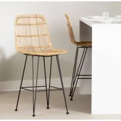 2pk Stool Balka Rattan Counter Height Barstool Rattan/Black - South Shore