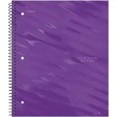 Five Star Active Subject Wide Ruled Notebook 80ct Purple