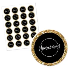 Big Dot of Happiness Hoco Dance - Round Homecoming Circle Sticker Labels - 24 Count