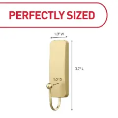 Command 2pk Medium Satin Brass Damage-Free Hooks