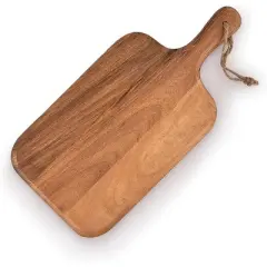 BRINJOY Acacia Wood Cutting Board, for Meat, Cheese, Bread, Vegetables & Fruits, with Grip Handle (15" x 7")