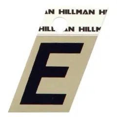 Hillman 1.5 in. Black Aluminum Self-Adhesive Letter E 1 pc (Case of 6)