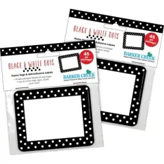 2pk 45ea Black & White Dots Self-Adhesive Name Tag Labels - Barker Creek: Teacher Supplies, Educational Teaching Aid