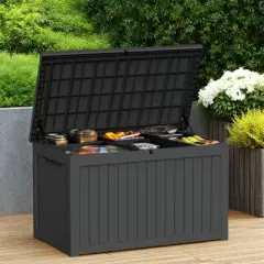 NAYSAYE Deck Box, 230 Gal Outdoor Storage Deck Box, Small Patio Storage Bin for Garden Tools, 57.87"*32.24"*33.66"