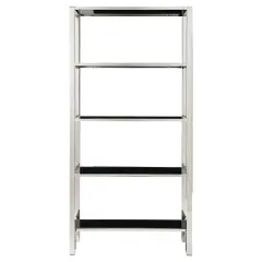 73" Hurst 4 Shelf Wide Bookshelf Chrome - Inspire Q