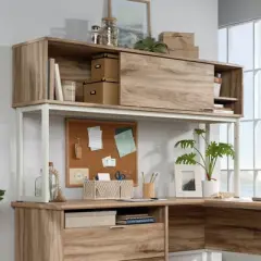 Portage Park Computer Hutch Kiln Acacia - Sauder