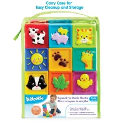 Kidoozie Squeak 'n Stack Blocks for Infants and Toddlers ages 6-24 months