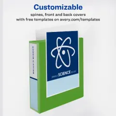 Avery Durable View 3 Ring Binder, 1 Inch Slant Rings, 2 Green Binders (01672)