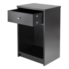 Squamish Nightstand with 1 Drawer - Black - Winsome