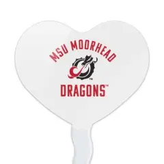 NCAA Minnesota State University Moorhead Dragons Heart Love Cupcake Picks Toppers Decoration Set of 6
