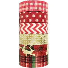 Wrapables Japanese Washi Masking Tape, Christmas Collection (Set of 6)