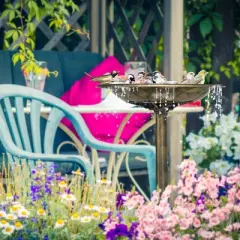 Outsunny 28" Antique Bird Bath with Pedestal Vintage Decorative Birdbath Bird Feeder Bowl, Bronze