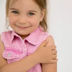 Girl's Thin CZ Band Sterling Silver Ring - In Season Jewelry